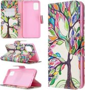 Voor Samsung Galaxy A31 Gekleurde Tekening Patroon Horizontale Flip Leren Case met Houder & Kaartsleuven & Portemonnee (Life Tree)