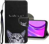 Voor Samsung Galaxy Note 20 5G Gekleurde Tekening Patroon Horizontale Flip Leren Case met Houder & Kaartsleuven & Portemonnee (Kat)
