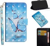 Voor Nokia 2.3 3D-schilderijpatroon Horizontaal Flip TPU + PU-lederen hoes met houder & kaartsleuven en portemonnee (drie vlinder)