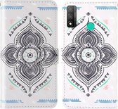 Voor Huawei P Smart (2020) 3D-schilderij Gekleurde tekening Patroon Horizontaal Flip TPU + PU lederen tas met houder & kaartsleuven & portemonnee & lanyard (tol)