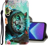 Voor Huawei Honor 8X 3D Gekleurde Tekening Horizontale Flip PU Lederen Case met Houder & Kaartsleuven & Portemonnee (Groene Ogen)