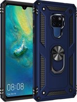 Voor Huawei Mate 20 Armor schokbestendig TPU + pc beschermhoes met 360 graden rotatiehouder (blauw)