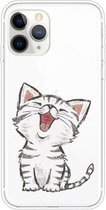 Voor iPhone 11 Pro Pattern TPU beschermhoes (Laughing Cat)