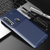 Voor Moto G Power koolstofvezel textuur schokbestendig TPU-hoesje (blauw)