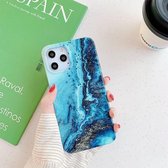 Marmeren patroon TPU beschermhoes voor iPhone 12 Pro Max (blauw)
