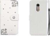 Voor Xiaomi Redmi 5 Horizontale Flip Effen Kleur Strass Leren Case met Kaartsleuf & Portemonnee & Houder (Diagonale Bloem)