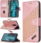 Voor Xiaomi Redmi 8 Pro Bijpassende Kleur Krokodil Textuur Horizontale Flip PU Lederen Case met Portemonnee & Houder & Kaartsleuven (Rose Goud)