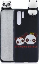 Voor Huawei P30 Pro schokbestendig Cartoon TPU beschermhoes (twee panda's)