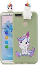 Voor Huawei Honor 7A Cartoon schokbestendige TPU beschermhoes met houder (eenhoorn)