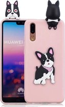 Voor Huawei P20 3D Cartoon patroon schokbestendig TPU beschermhoes (schattige hond)