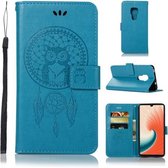 Windgong Uil Embossing Patroon Horizontale Flip lederen tas met houder & kaartsleuven & portemonnee voor Huawei Mate 20 (blauw)