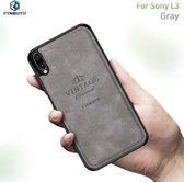 PINWUYO schokbestendige waterdichte volledige dekking TPU + PU-doek + schokbestendige katoenen beschermhoes voor Sony Xperia L3 (grijs)