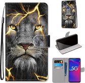 Voor ZTE Axon 11 SE 5G Gekleurde Tekening Cross Textuur Horizontale Flip PU Lederen Case met Houder & Kaartsleuven & Portemonnee & Lanyard (Fission Lion)