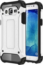 Voor Galaxy J5 / J500 Tough Armor TPU + pc combinatiebehuizing (wit)