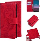 Voor Nokia 5.4 Tiger Embossing Pattern Horizontale Flip Leather Case met houder & kaartsleuven & portemonnee (rood)