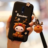 Lovely Reindeer Full Package Anti Falling Silicone Sleeve voor OPPO R17 (zwart)