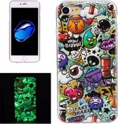 Voor iPhone 8 & 7 Noctilucent Rubbish Pattern IMD Vakmanschap Soft TPU Cover Case