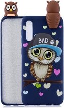 Voor Galaxy A50 schokbestendige cartoon TPU beschermhoes (blauwe uil)