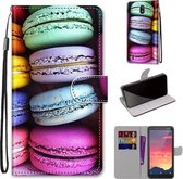 Voor Nokia C2 Gekleurde Tekening Cross Textuur Horizontale Flip PU Lederen Case met Houder & Kaartsleuven & Portemonnee & Lanyard (Kleurrijke Taarten)