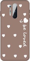 Voor OnePlus 8 Pro Small Smiley Heart Pattern schokbestendig TPU-hoesje (kaki)