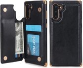 Voor Galaxy Note 10 POLA TPU + PC Plating Volledige dekking Beschermhoes met houder & kaartsleuven en fotolijst (zwart)
