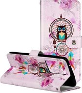 Voor Galaxy S20 + Olie Reliëf Gekleurde Tekening Patroon Horizontale Flip PU Lederen Case met Houder & Kaartsleuven & Portemonnee (Uil Windgong)
