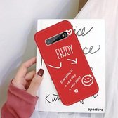 Voor Galaxy S10 + Enjoy Love Pattern Frosted TPU beschermhoes (rood)
