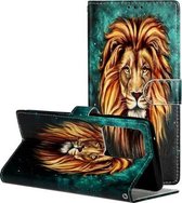 Voor Galaxy S20 + Olie Reliëf Gekleurd Tekening Patroon Horizontaal Flip PU Leren Case met Houder & Kaartsleuven & Portemonnee (Leeuw)