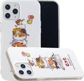 Voor iPhone 12/12 Pro Lichtgevende TPU zachte beschermhoes (katten)