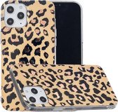 Voor iPhone 12/12 Pro Plating Marble Pattern Soft TPU beschermhoes (luipaard)