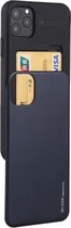 Voor iPhone 12 Pro Max GOOSPERY SKY SLIDE BUMPER TPU + PC Sliding Back Cover beschermhoes met kaartsleuf (donkerblauw)