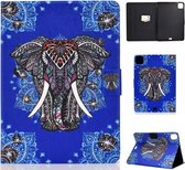 Voor iPad Air 2020 10.9 Elektrisch Geperst Gekleurde Tekening Horizontale Flip Leren Case met Houder & Kaartsleuven & Slaap / Wekfunctie (Nationale Olifant)