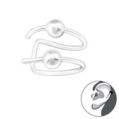 ear cuff zilver met bolletjes | oorklem dames zilver | chain Ear Studs | zilverana | Sterling 925 Silver | zilveren oorbellen dames