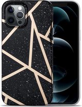 Splicing Marble Pattern TPU beschermhoes voor iPhone 11 Pro (zwart)