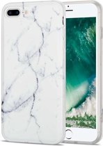 TPU glanzend marmeren patroon IMD beschermhoes voor iPhone 8 Plus / 7 Plus (wit)