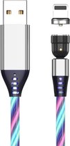 2,4 A USB naar 8-pins 540 graden buigbare streamer magnetische datakabel, kabellengte: 1 m (kleur)