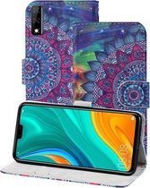 Voor Huawei Y8s 3D Schilderen Patroon Gekleurde Tekening Horizontale Flip PU Lederen Case met Houder & Kaartsleuven & Portemonnee & Lanyard (Olieverf Mandala)