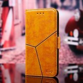 Voor Huawei P30 Lite Geometrische stiksels Horizontale Flip TPU + PU lederen tas met houder & kaartsleuven & portemonnee (goud)