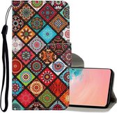 Voor Samsung Galaxy S10e Gekleurde Tekening Patroon Horizontale Flip Leren Case met Houder & Kaartsleuven & Portemonnee & Lanyard (Etnische Stijl)