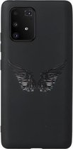 Voor Samsung Galaxy A91 Black Frosted Painted TPU beschermhoes (Wing)