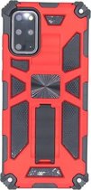 Voor Galaxy S20 Plus schokbestendige TPU + pc magnetische beschermhoes met houder (rood)