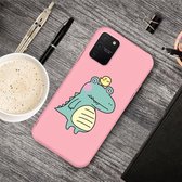 Voor Galaxy A91 & S10 Lite Cartoon dier patroon schokbestendig TPU beschermhoes (roze krokodil vogel)