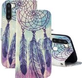 Voor Samsung Galaxy A21 3D-schilderijpatroon Gekleurde tekening Horizontale flip PU-lederen hoes met houder & kaartsleuven & portemonnee & lanyard (veerwindgong)