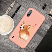 Voor Galaxy A01 Cartoon Animal Pattern Shockproof TPU beschermhoes (Orange Corgi)