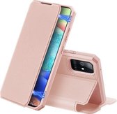 Voor Samsung Galaxy A71 5G DUX DUCIS Skin X-serie PU + TPU horizontale flip lederen tas met houder en kaartsleuven (roze)