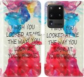 Voor Samsung Galaxy S20 Ultra 3D-schilderij Gekleurde tekening Patroon Horizontaal Flip TPU + PU lederen tas met houder & kaartsleuven & portemonnee & lanyard (Engels alfabet)