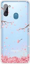 Voor Samsung Galaxy A11 schokbestendig geschilderd TPU beschermhoes (kersenbloesems)