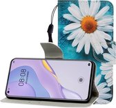 Voor Huawei Nova 7 Gekleurde Tekening Horizontale Flip Leren Case met Houder & Kaartsleuf & Portemonnee (Chrysanthemum)