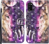 Voor Samsung Galaxy A41 Gekleurde Tekening Patroon Horizontale Flip Leren Case met Houder & Kaartsleuven & Portemonnee (Wind Chime Wolf)