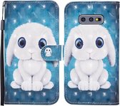 Voor Samsung Galaxy S10e Gekleurde Tekening Patroon Horizontale Flip Leren Case met Houder & Kaartsleuven & Portemonnee (Konijn)